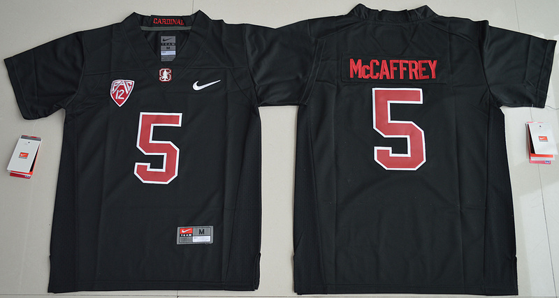 NCAA Stanford Cardinal #5 Christian McCaffrey College Football Blackout Jersey 