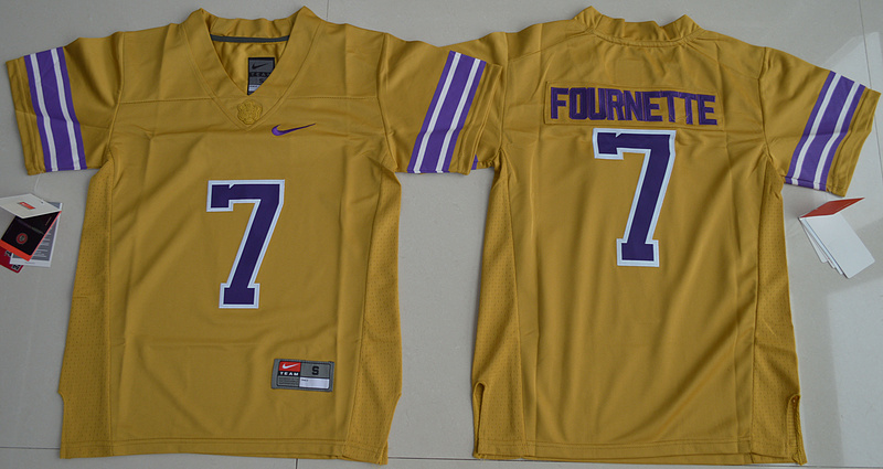 NCAA LSU Tigers #7 Leonard Fournette College Football Gridiron Gold Kids Jersey