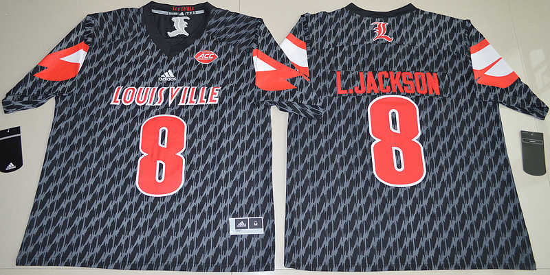 NCAA Louisville Cardinals #8 Lamar Johnson College Football Black Jersey