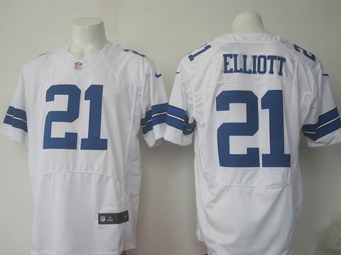 Nike NFL Dallas Cowboys #21 Ezekiel Elliott White Elite Jersey 