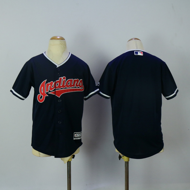 MLB Cleveland Indians Blank Blue Kids Jersey