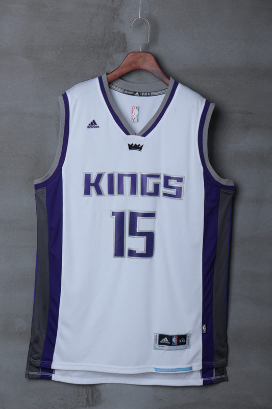 NBA Sacramento Kings #15 Cousins White Jersey