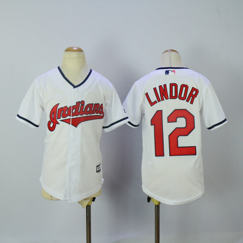 MLB Cleveland Indians #12 Lindor Kids Jersey