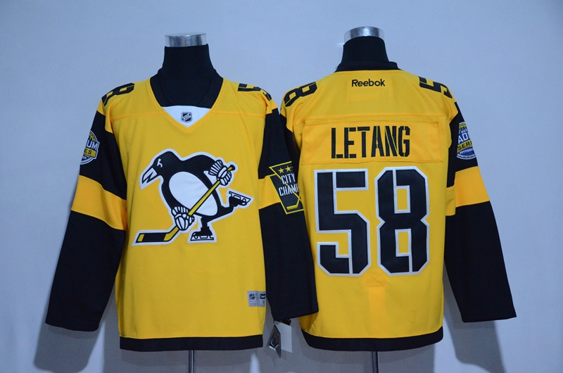 NHL Pittsburgh Penguins #58 Letang Winter Classic Yellow Jersey