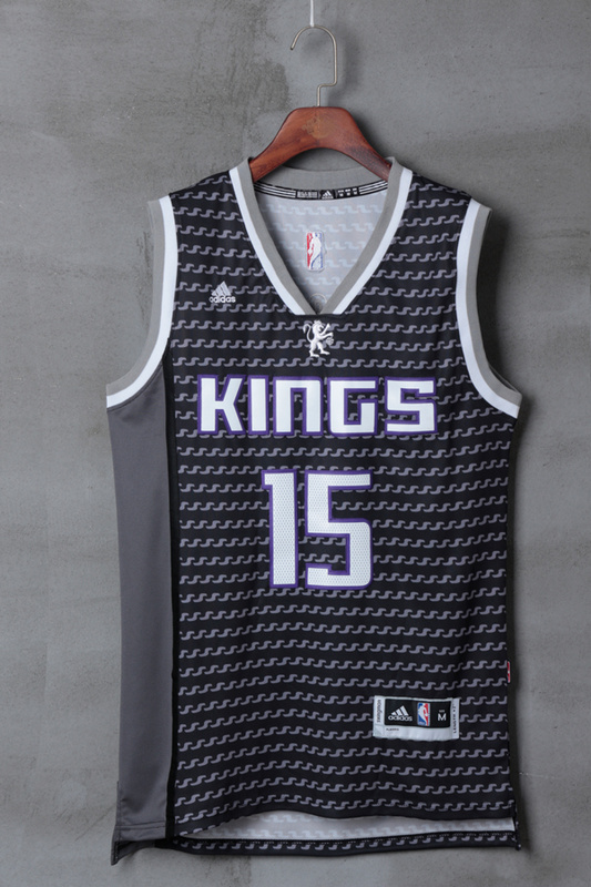 NBA Sacramento Kings #15 Cousins Blac Jersey