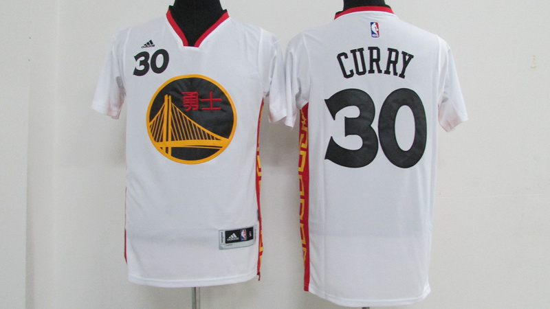 NBA Golden State Warriors #30 Curry White Short-Sleeve Chinese Jersey