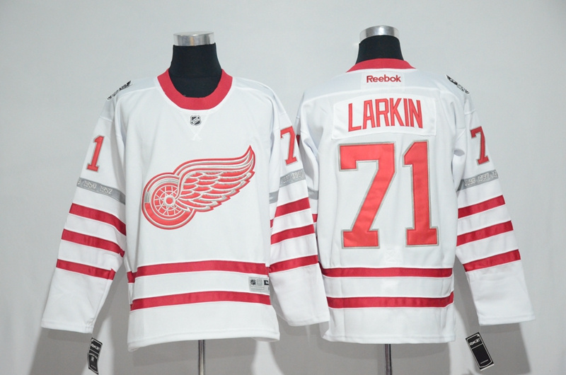 NHL Detroit Red Wings #71 Larkin White Jersey
