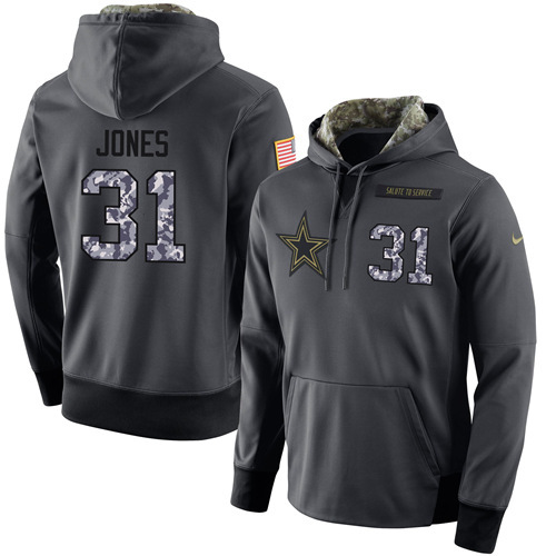NFL Dallas Cowboys #31 Jones Salute to Service Black Hoodie