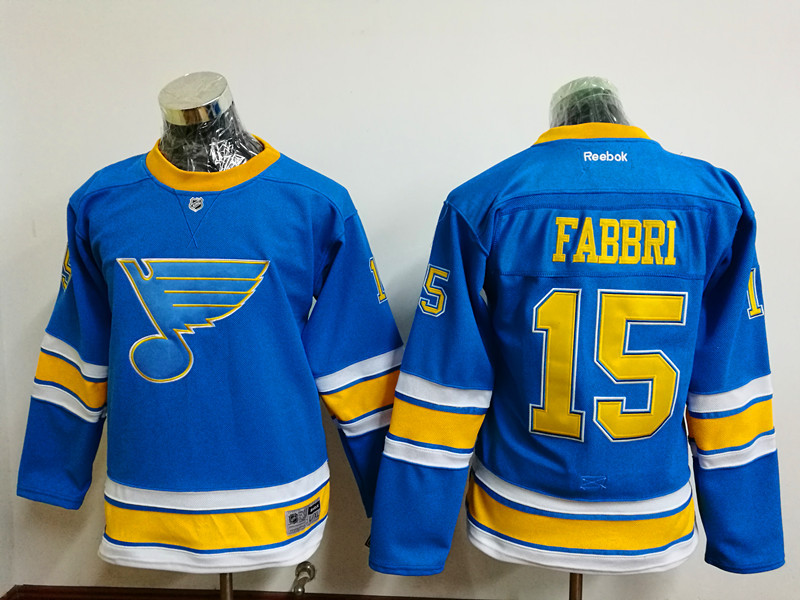 Youth NHL St.Louis Blues #15 Fabbri L.Blue Classical Jersey