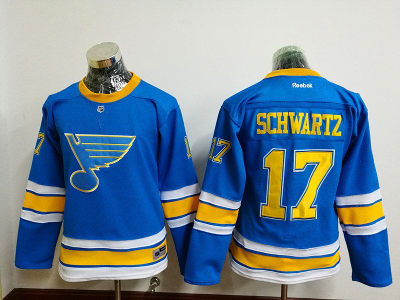 Women NHL St.Louis Blues #17 Schwartz L.Blue Classical Jersey