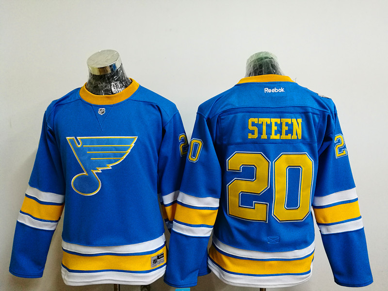 Women NHL St.Louis Blues #20 Steen L.Blue Classical Jersey