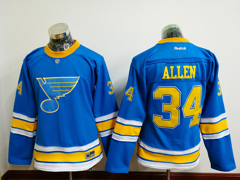 Women NHL St.Louis Blues #34 Allen L.Blue Classical Jersey