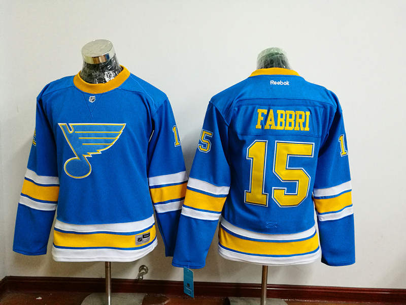 Women NHL St.Louis Blues #15 Fabbri L.Blue Classical Jersey