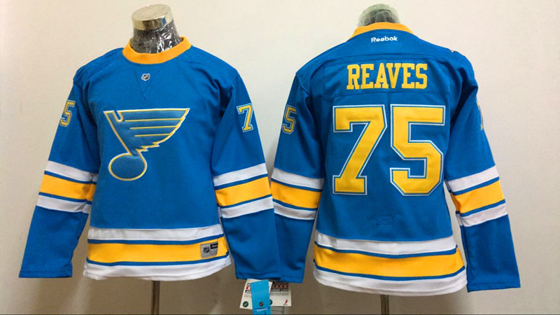 Women NHL St.Louis Blues #75 Reaves L.Blue Classical Jersey