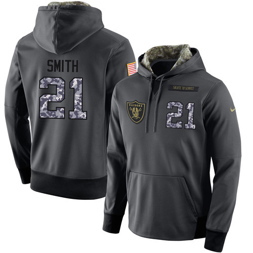 NFL Oakland Raiders #21 Smith Salute to Service Black Hoodie