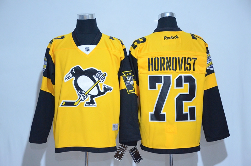NHL Pittsburgh Penguins #72 Hornqvist Winter Classic Yellow Jersey