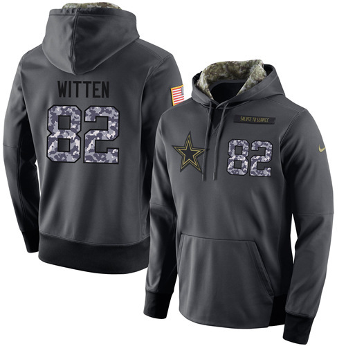 NFL Dallas Cowboys #82 Witten Salute to Service Black Hoodie