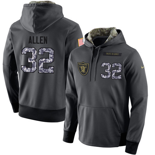 NFL Oakland Raiders #32 Allen Salute to Service Black Hoodie