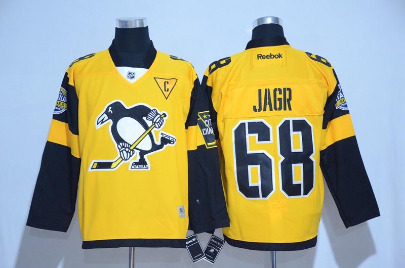 NHL Pittsburgh Penguins #68 Jagr Winter Classic Yellow Jersey