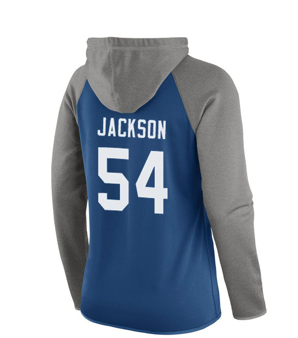 NFL Indianapolis Colts #54 Jackson Blue Women Hoodie