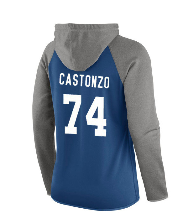 NFL Indianapolis Colts #74 Castonzo Blue Women Hoodie