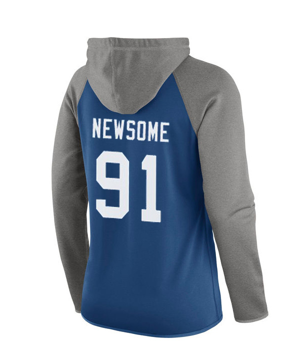 NFL Indianapolis Colts #91 Newsome Blue Women Hoodie