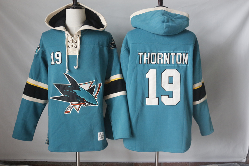 NHL San Jose Sharks #19 Thornton Blue Hoodie