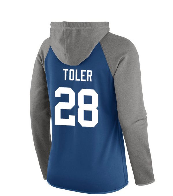 NFL Indianapolis Colts #28 Toler Blue Women Hoodie