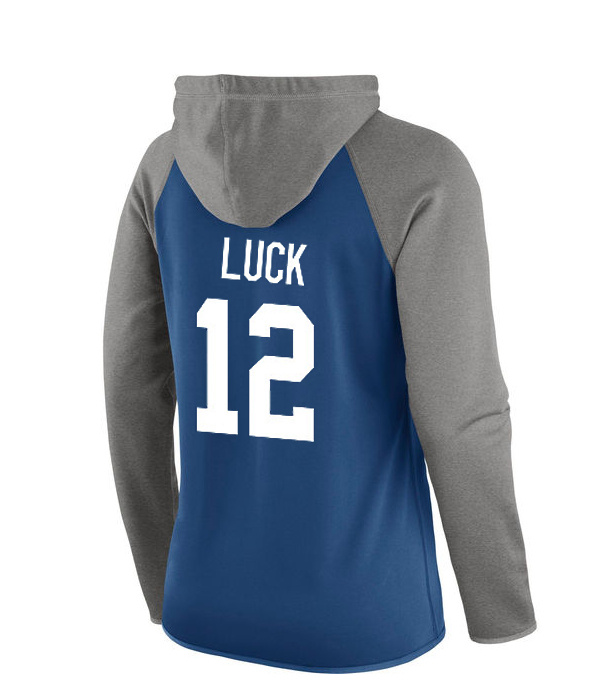 NFL Indianapolis Colts #12 Luck Blue Women Hoodie