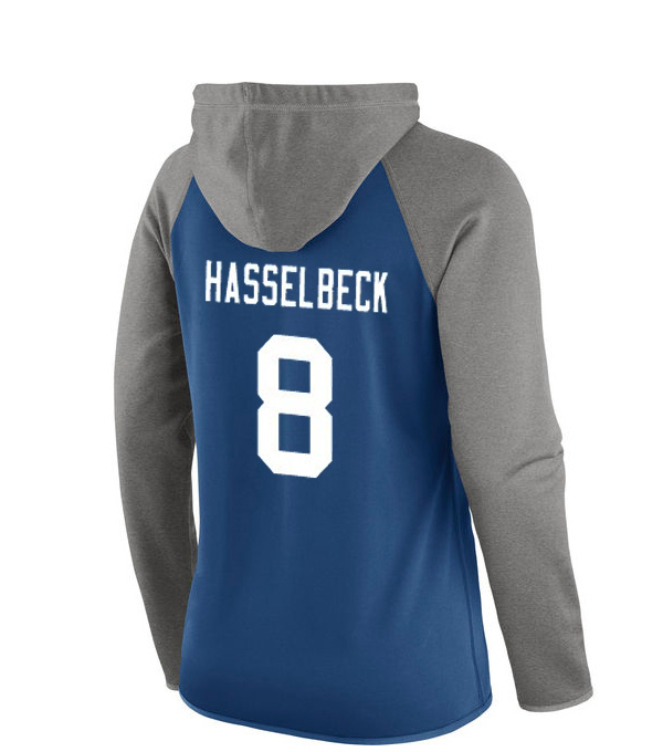 NFL Indianapolis Colts #8 Hasselbeck Blue Women Hoodie