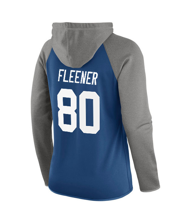 NFL Indianapolis Colts #80 Fleener Blue Women Hoodie
