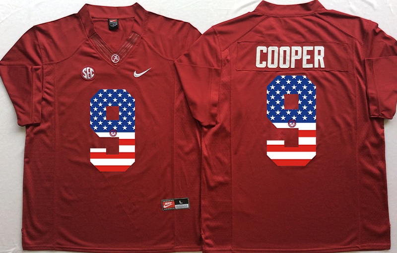 NCAA Alabama Crimson Tide #9 Cooper Red USA Flag Jersey