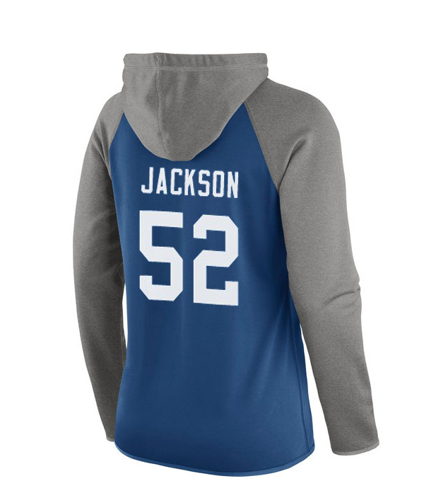 NFL Indianapolis Colts #52 Jackson Blue Women Hoodie