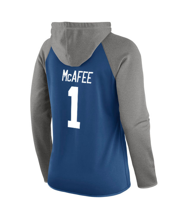 NFL Indianapolis Colts #1 McAFEE Blue Women Hoodie