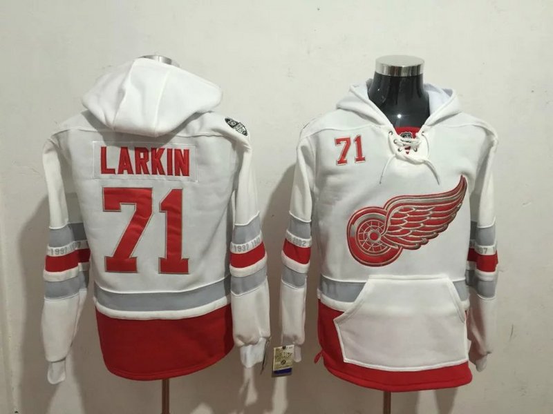 NHL Detroit Red Wings #71 Larkin White Hoodie