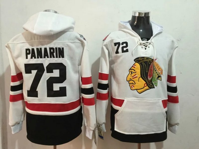 NHL Chicago Blackhawks #72 Panarin White Hoodie