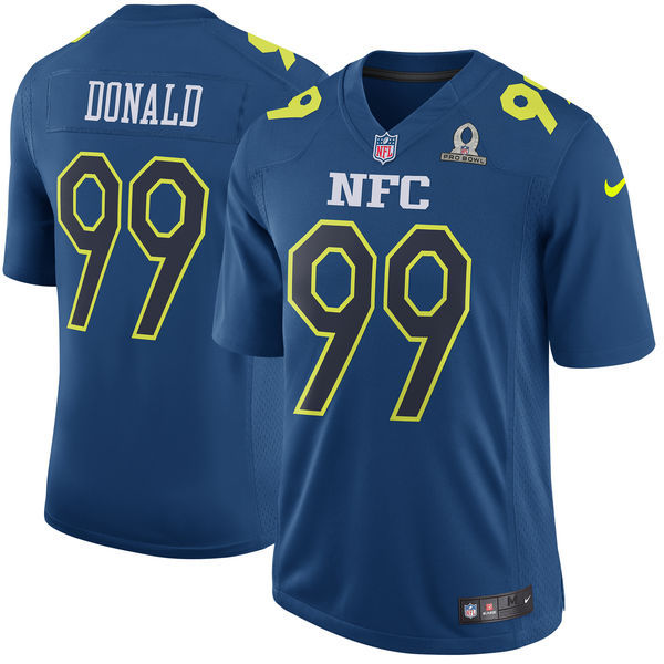 NFL Los Angeles Rams #99 Donald NFC All Star Blue Jersey