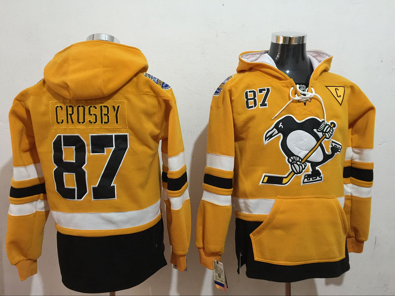 NHL Pittsburgh Penguins #87 Crosby Yellow Hoodie
