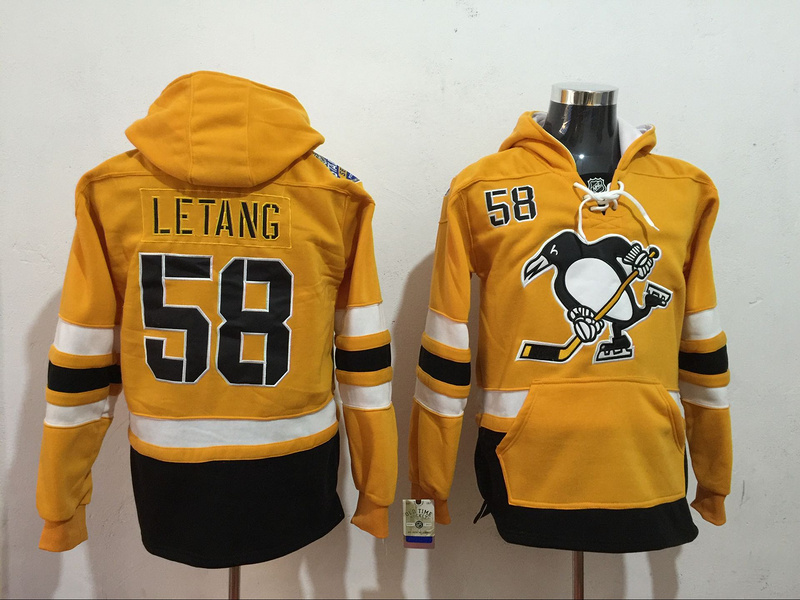 NHL Pittsburgh Penguins #58 Letang Yellow Hoodie