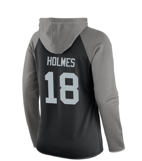 NFL Oakland Raiders #18 Holmes Women Black Sweater