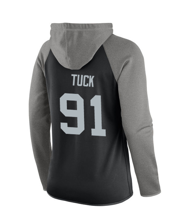 NFL Oakland Raiders #91 Tuck Women Black Sweater
