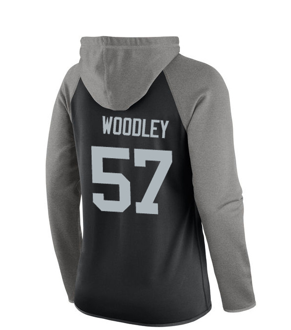 NFL Oakland Raiders #57 Woodley Women Black Sweater