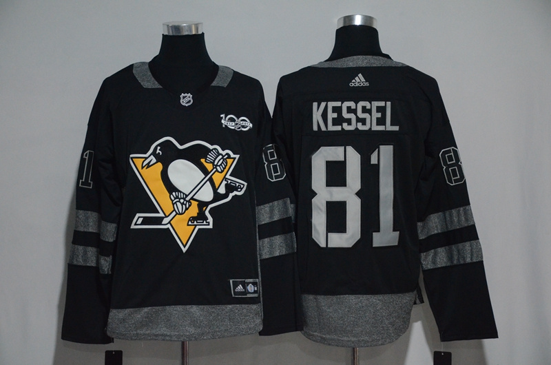 NHL Pittsburgh Penguins #81 Kessel Black 100th Anniversary Jersey