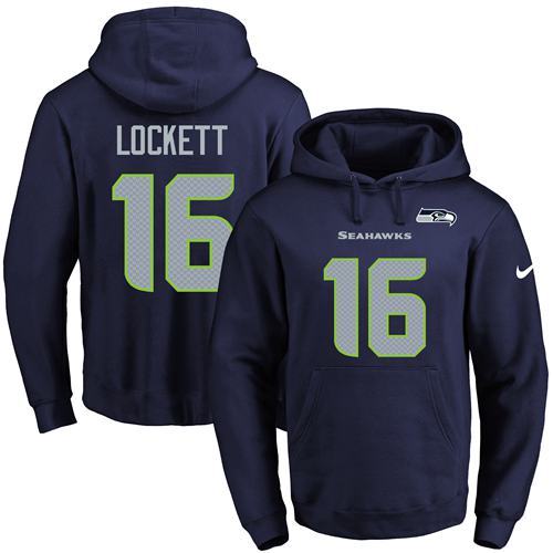NFL Seattle Seahawks #16 Lockett Blue Hoodie