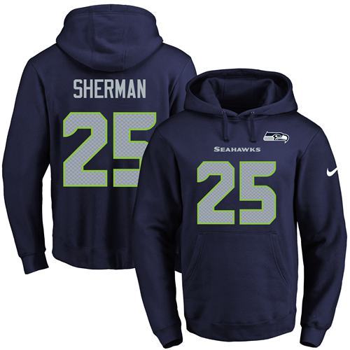 NFL Seattle Seahawks #25 Sherman Blue Hoodie