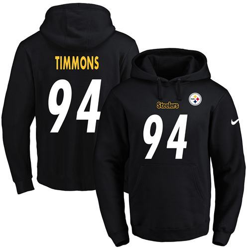 NFL Pittsburgh Steelers #94 Timmons Black Hoodie