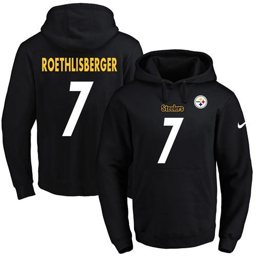 NFL Pittsburgh Steelers #7 Roethlisberger Black Hoodie