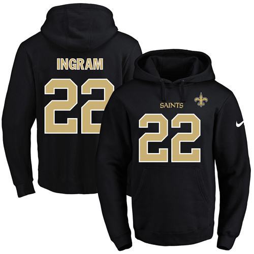NFL New Orleans Saints #22 Ingram Black Hoodie
