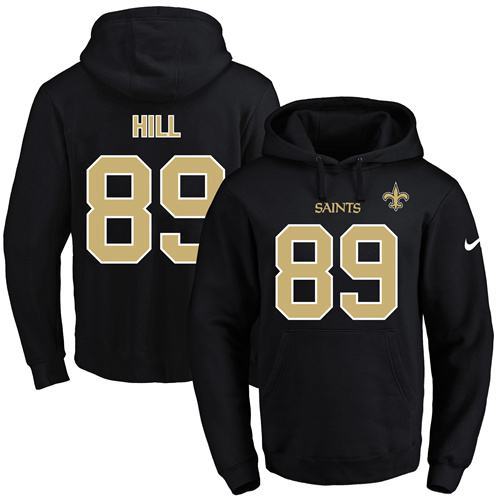 NFL New Orleans Saints #89 Hill Black Hoodie