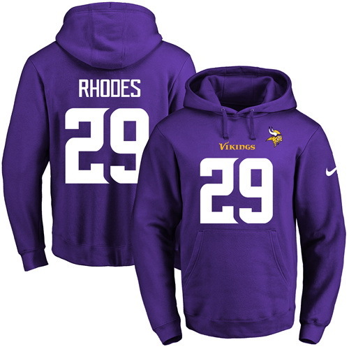 NFL Minnessota Vikings #29 Rhodes Purple Hoodie